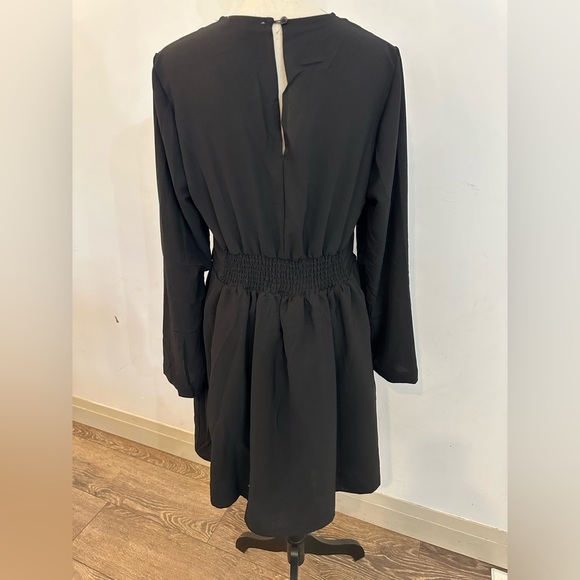 DJ Productions NWT Elegant Black Wrap Dress XL - Picture 3 of 6